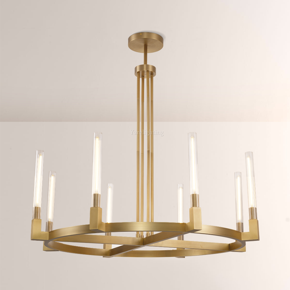 Aurora Cannel Candlestick Round Chandelier 36"