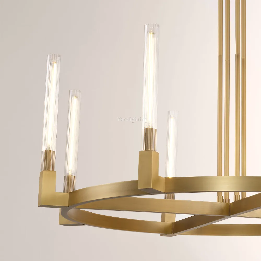 Aurora Cannel Candlestick Round Chandelier 36"