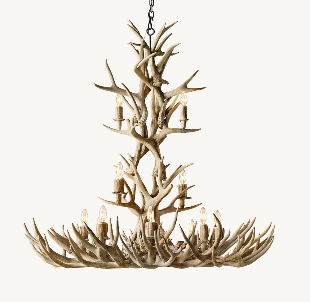 Natural Antler Chandelier 48"