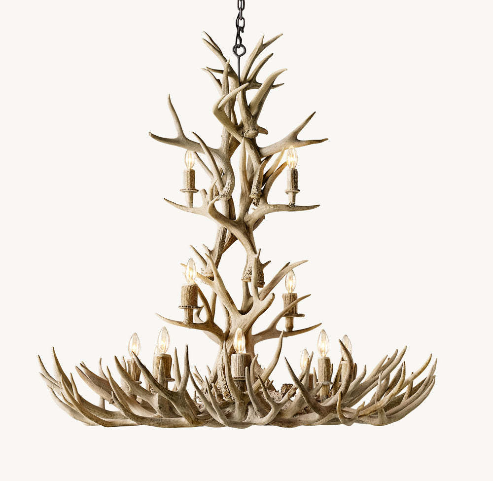 Natural Antler Chandelier 48"