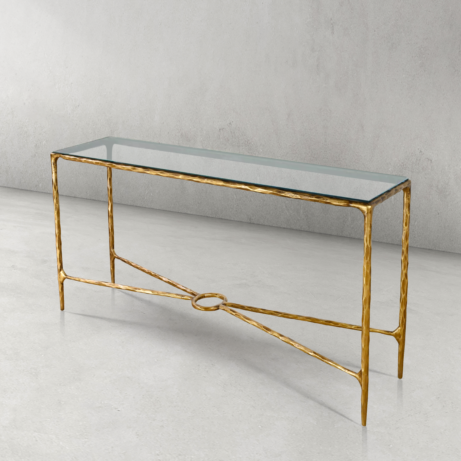 Thaddeus Rectangle Glass Console Table 60" 72"