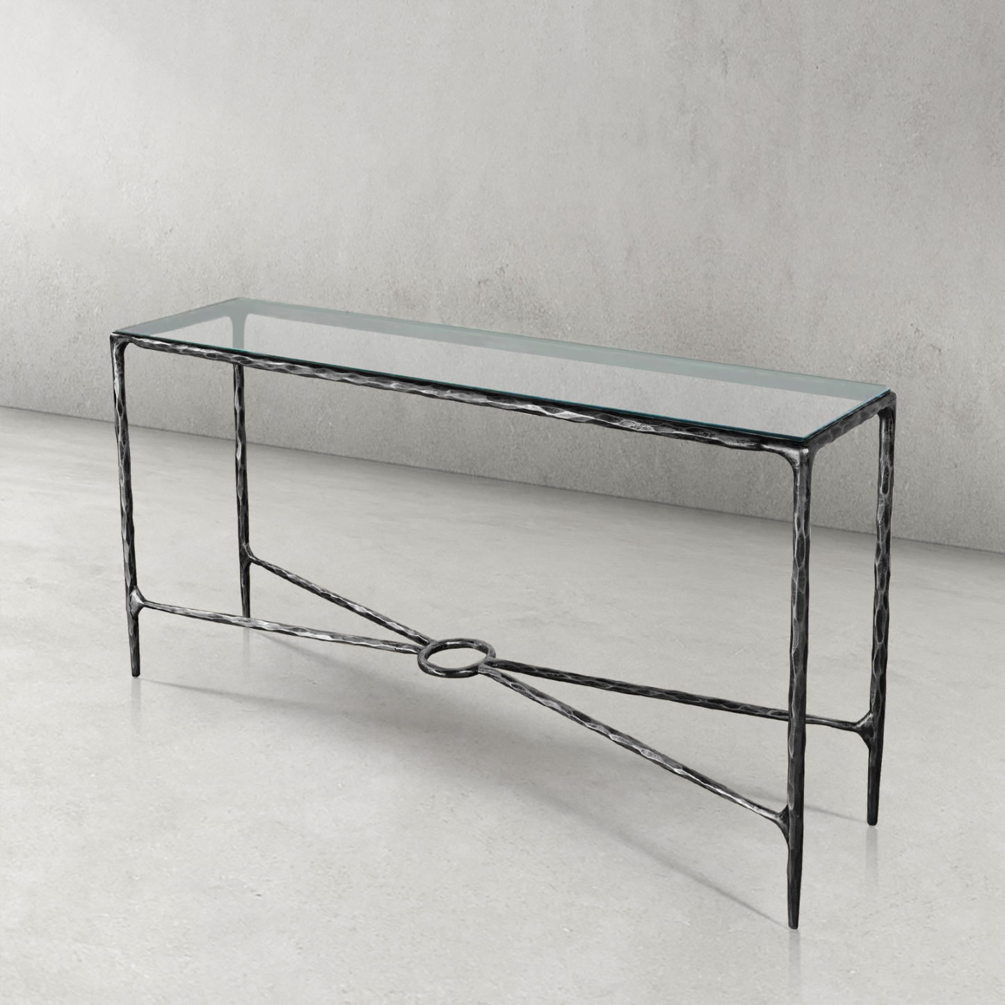 Thaddeus Rectangle Glass Console Table 60" 72"