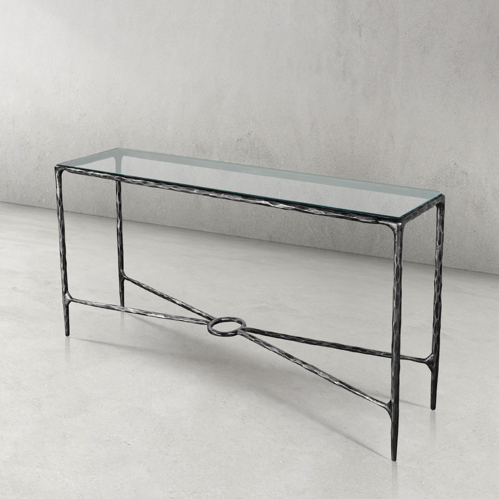 Thaddeus Rectangle Glass Console Table 60" 72"