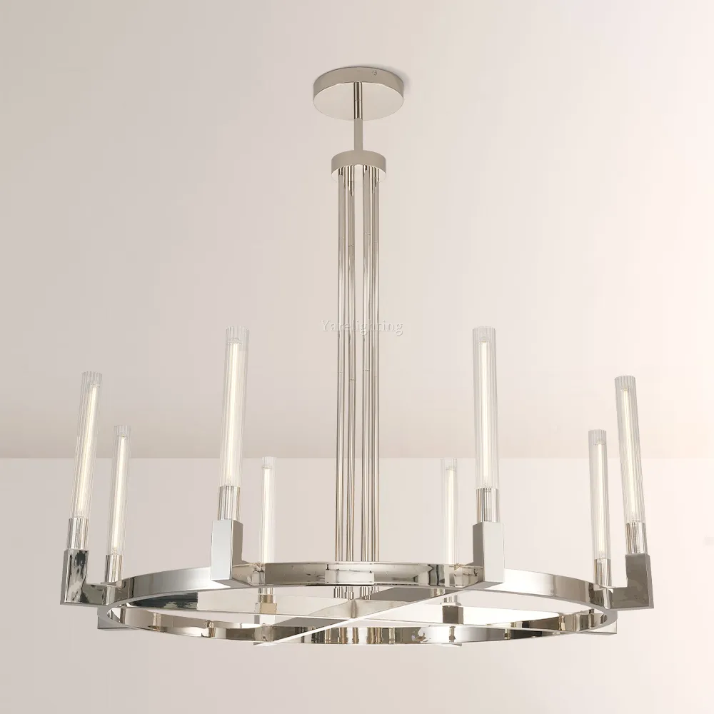 Aurora Cannel Candlestick Round Chandelier 36"