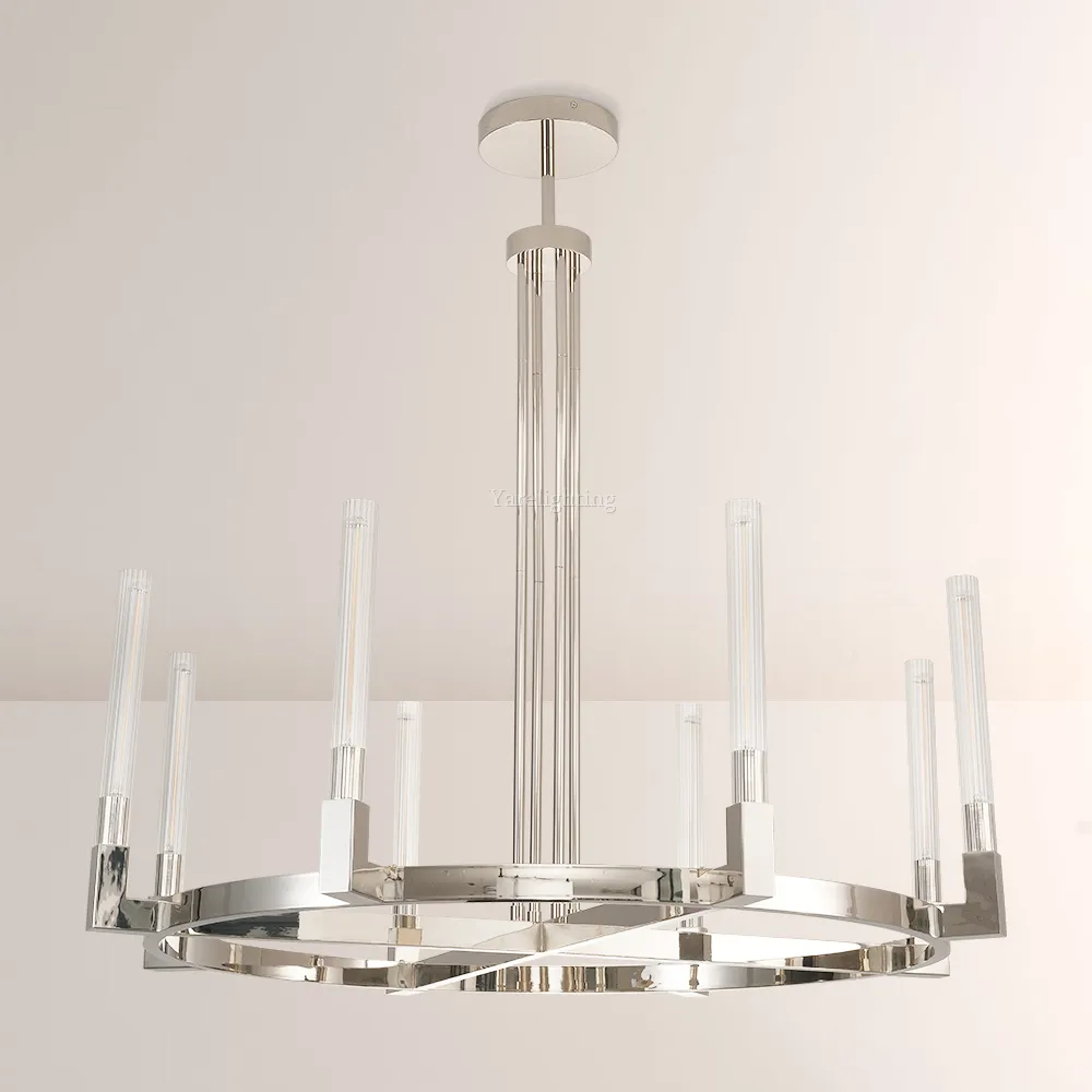 Aurora Cannel Candlestick Round Chandelier 36"