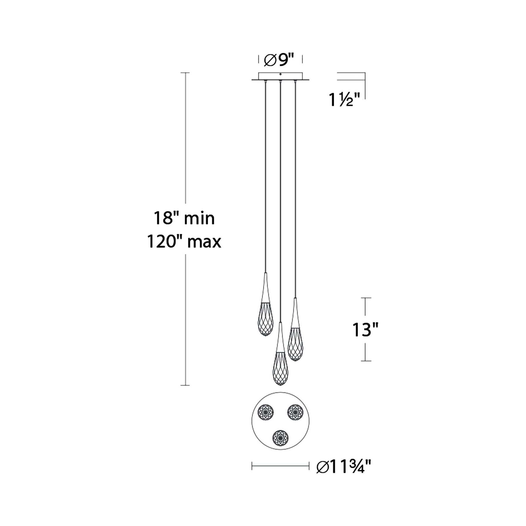 Hibiscus LED Multi Light Pendant Light