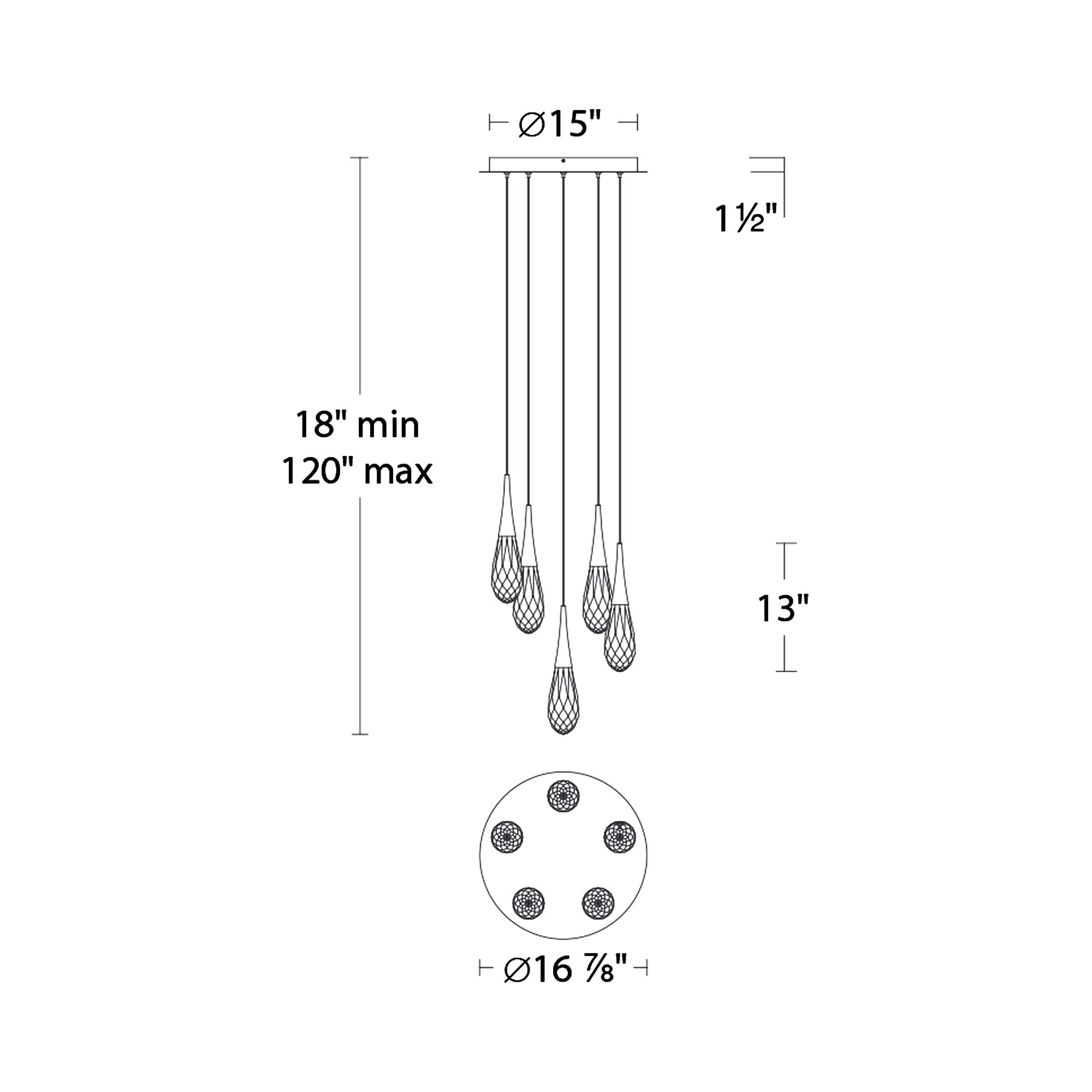 Hibiscus LED Multi Light Pendant Light