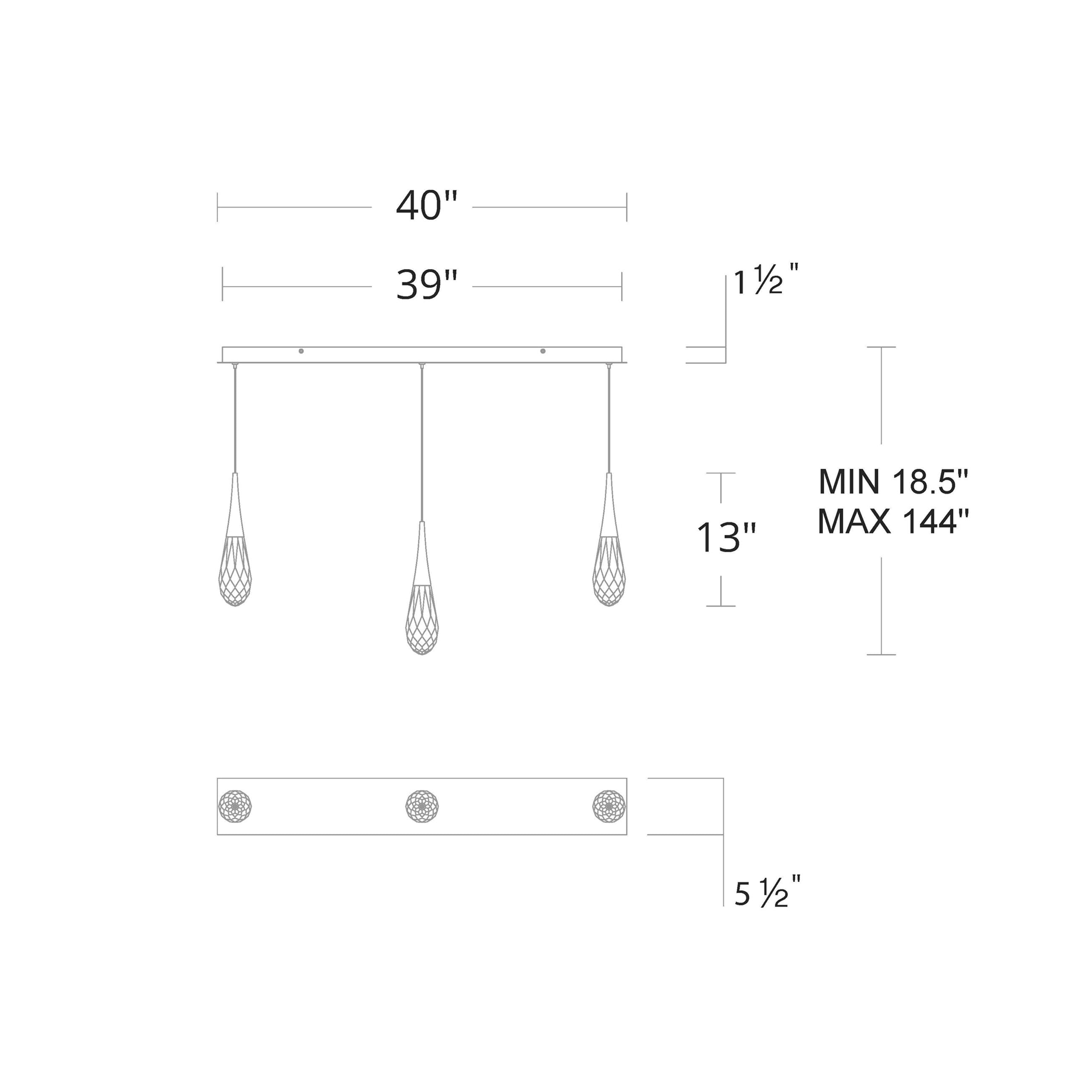 Hibiscus Linear LED Multi Pendant Light