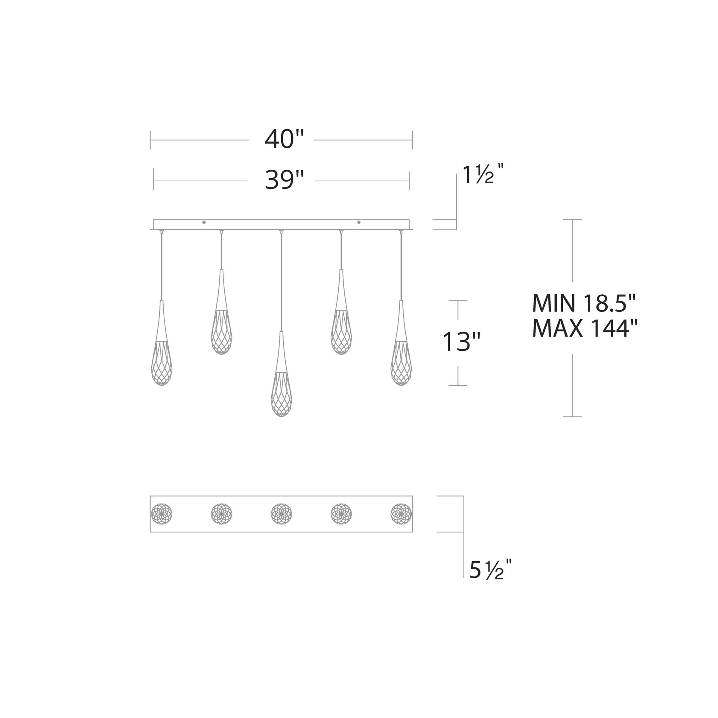 Hibiscus Linear LED Multi Pendant Light