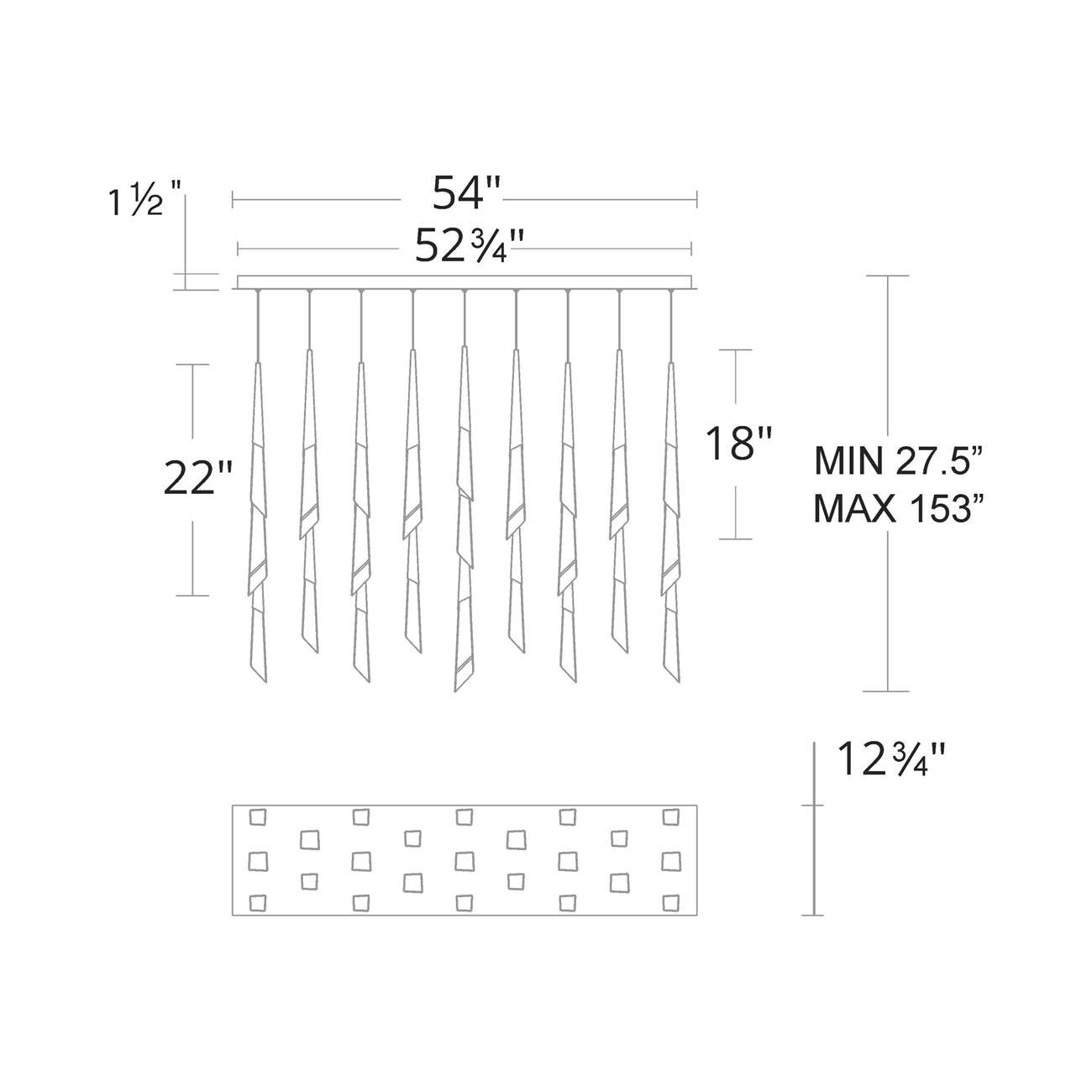 Solitude Linear LED Multi Pendant Light