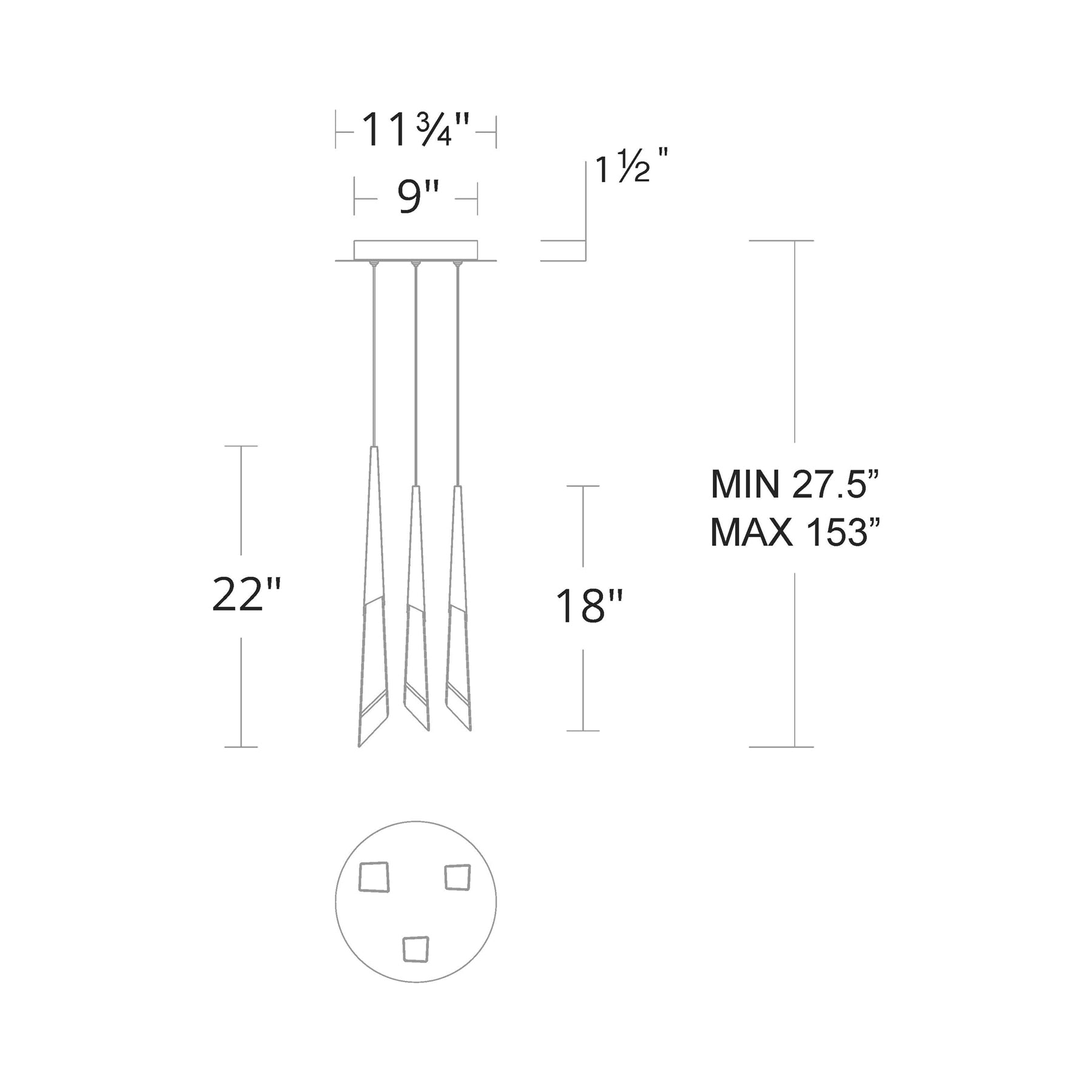 Solitude Round LED Multi Chandelier