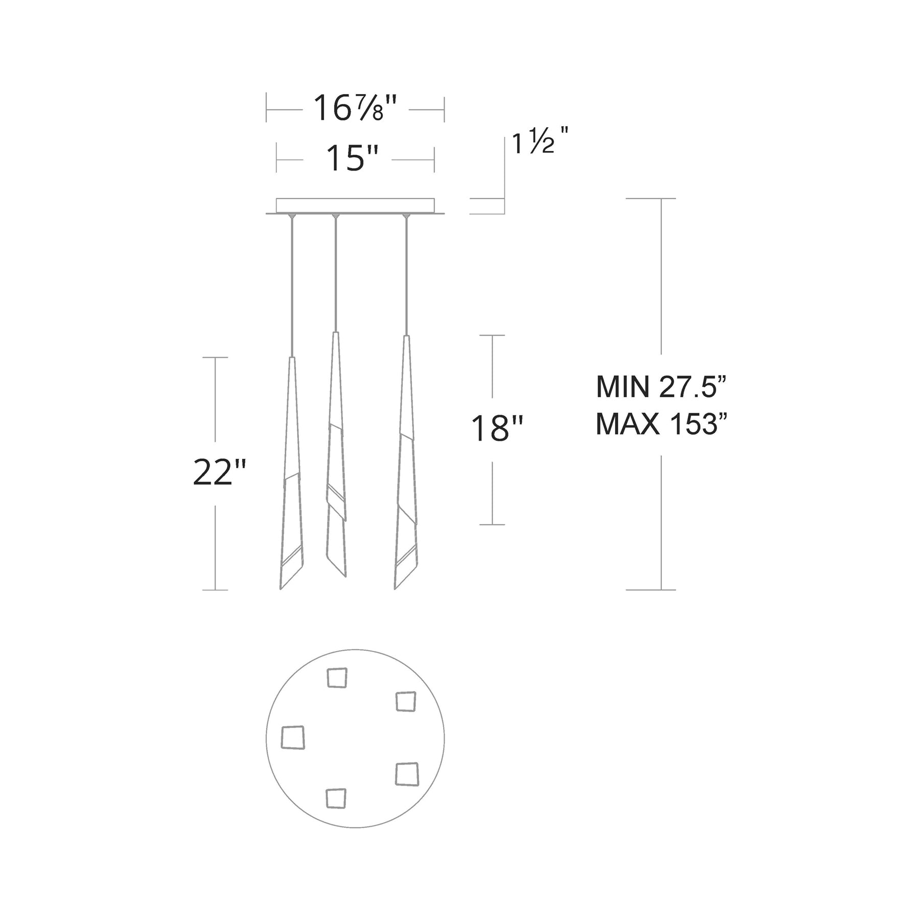Solitude Round LED Multi Chandelier