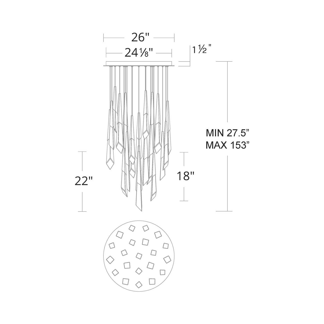 Solitude Round LED Multi Chandelier