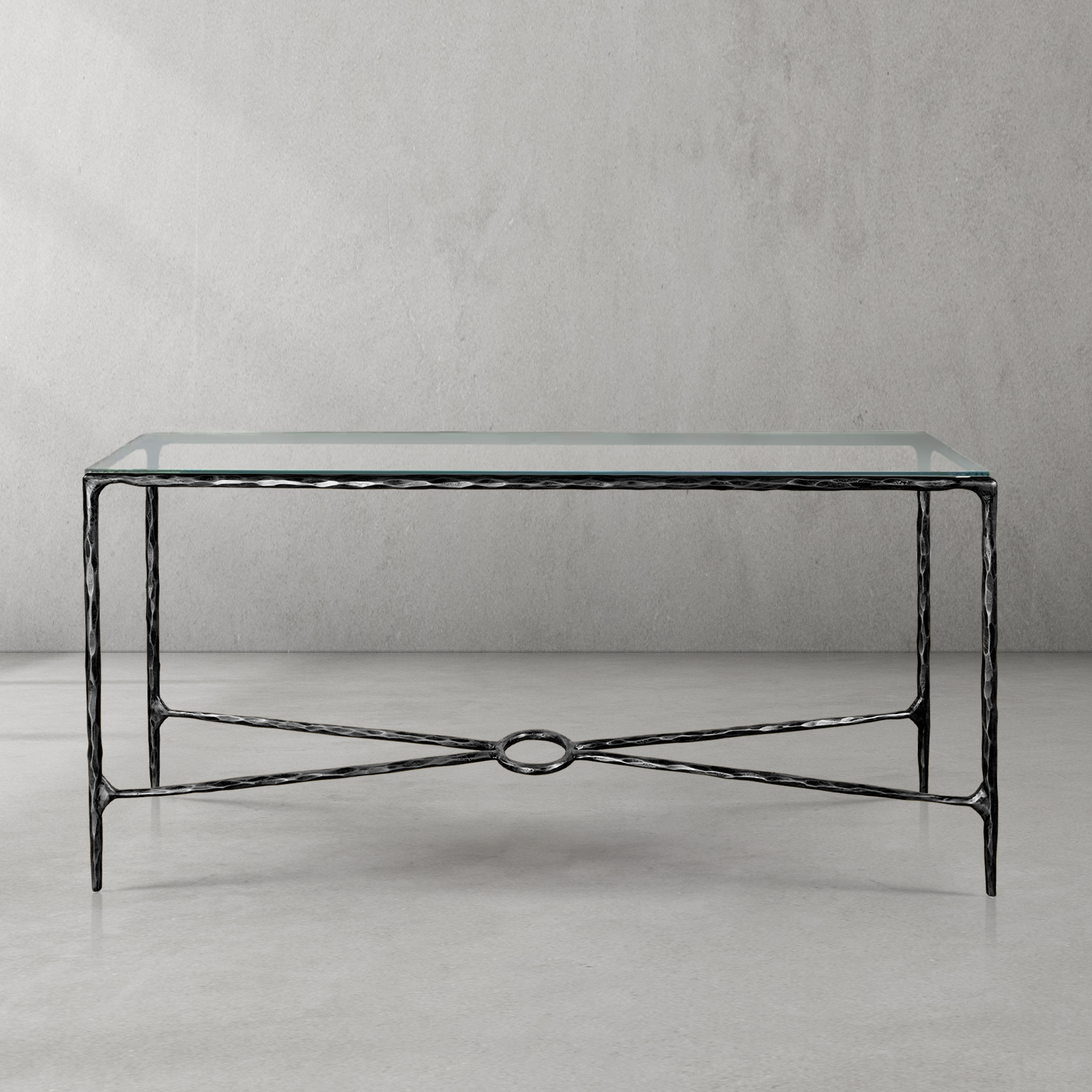 Thaddeus Rectangle Glass Console Table 60" 72"
