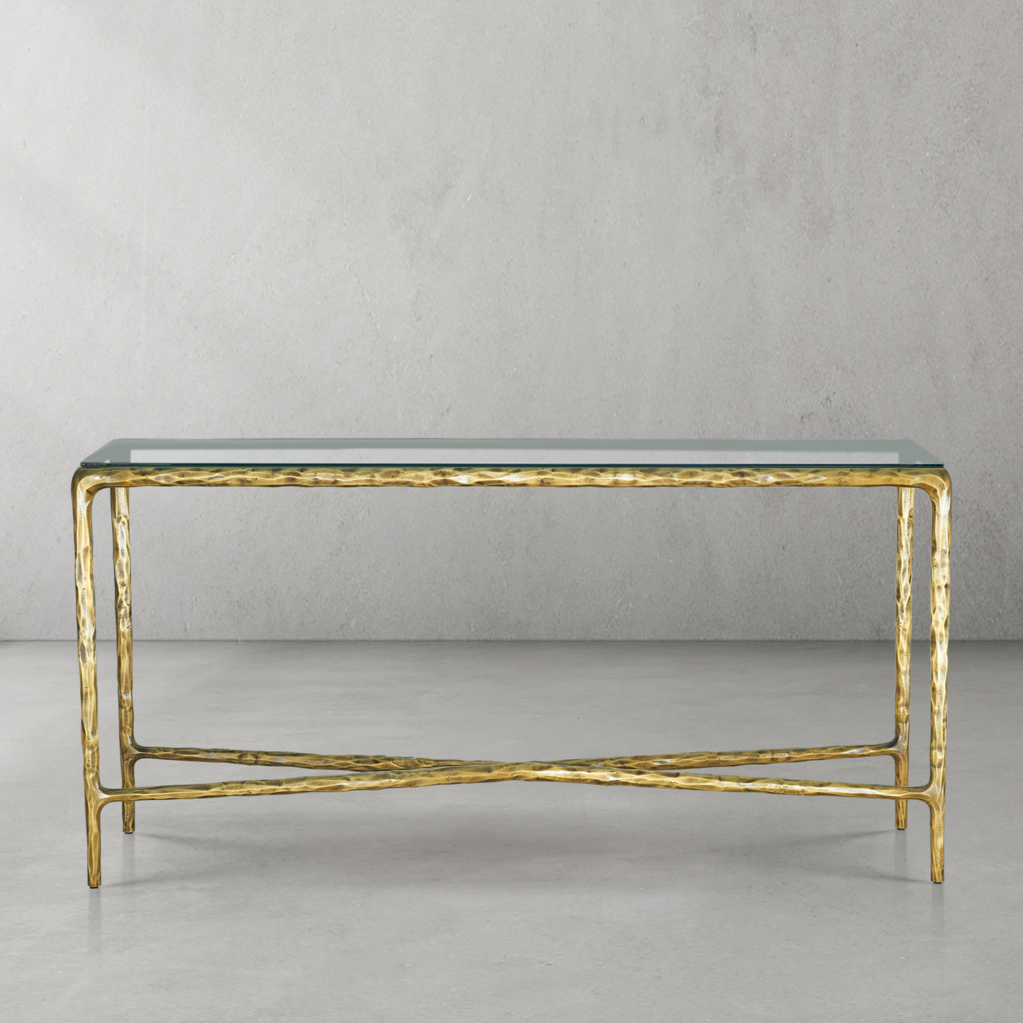 Thaddeus Rectangle Glass Console Table 60" 72"