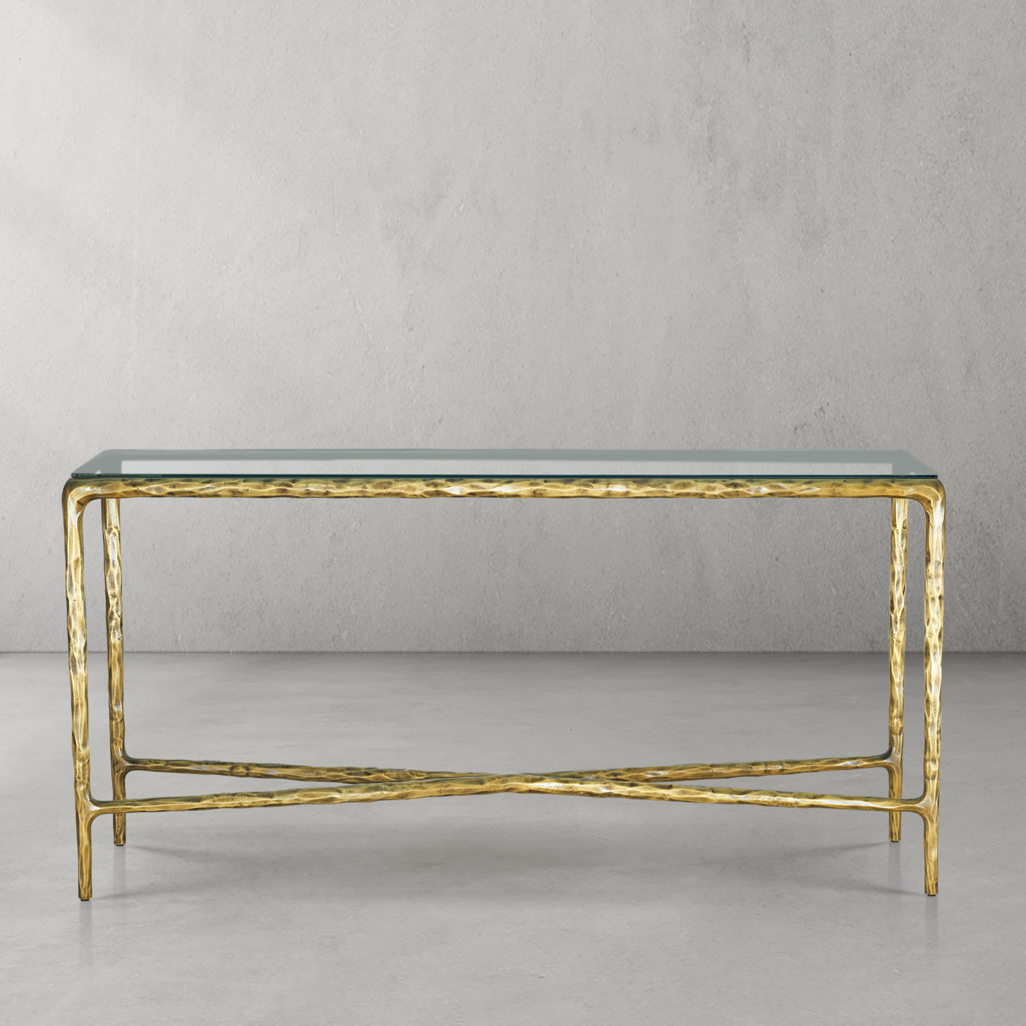 Thaddeus Rectangle Glass Console Table 60" 72"