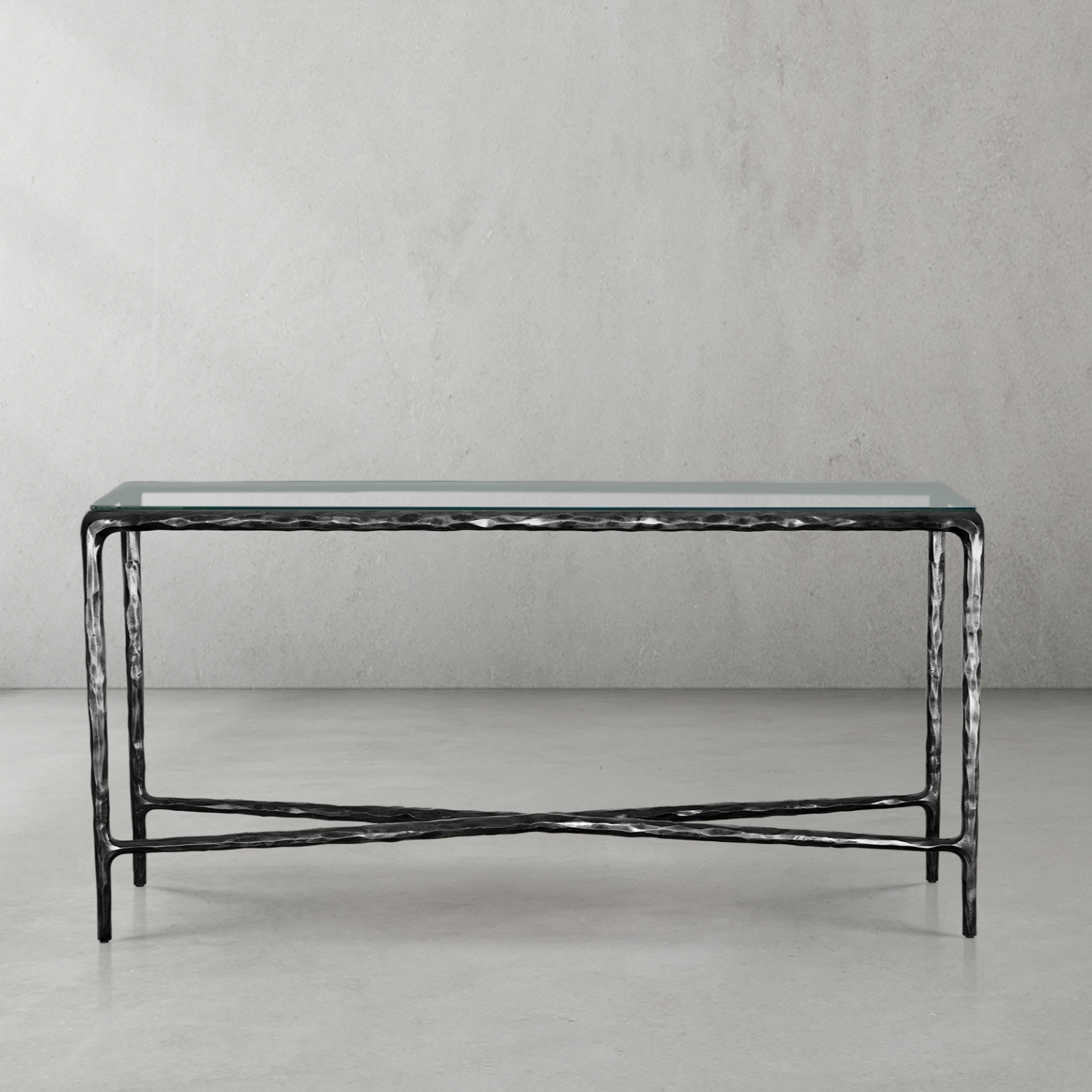 Thaddeus Rectangle Glass Console Table 60" 72"