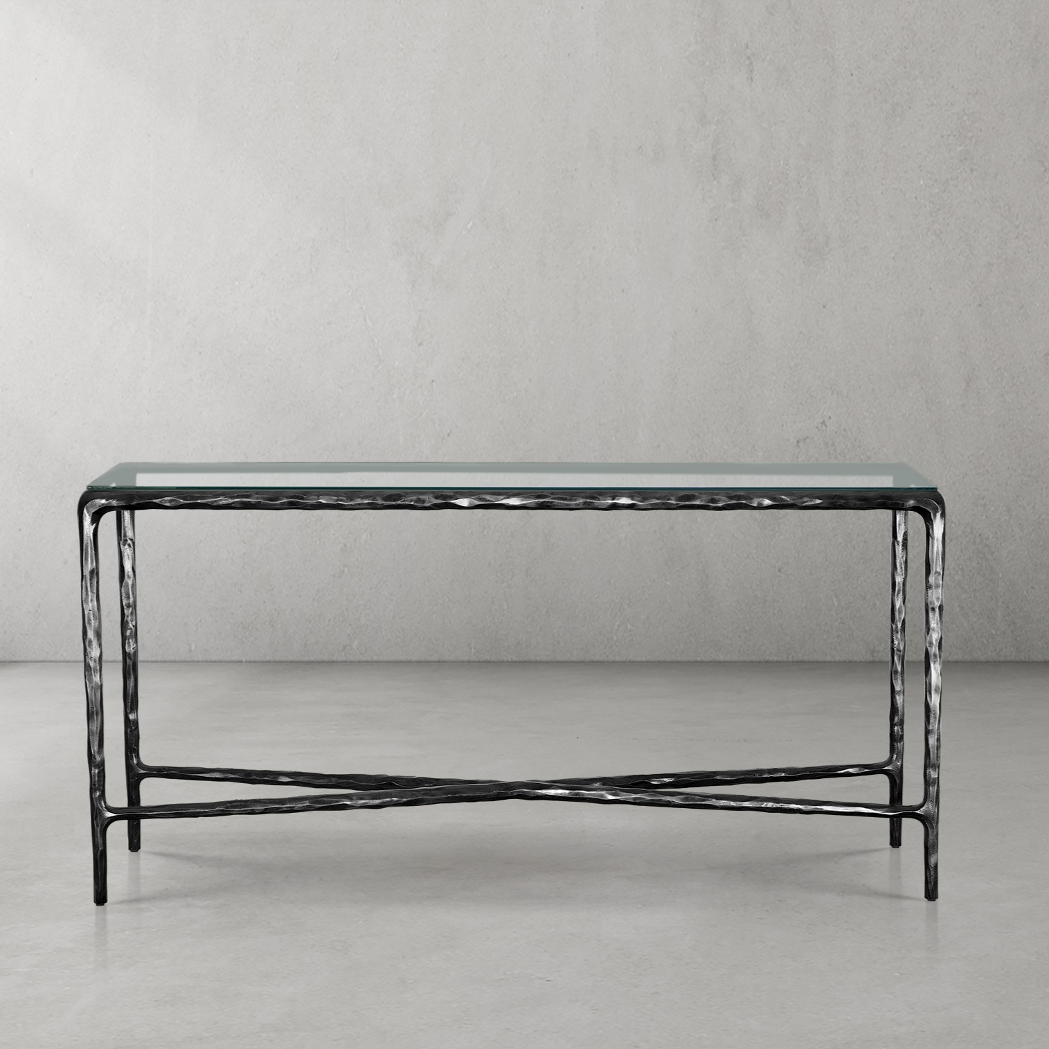 Thaddeus Rectangle Glass Console Table 60" 72"
