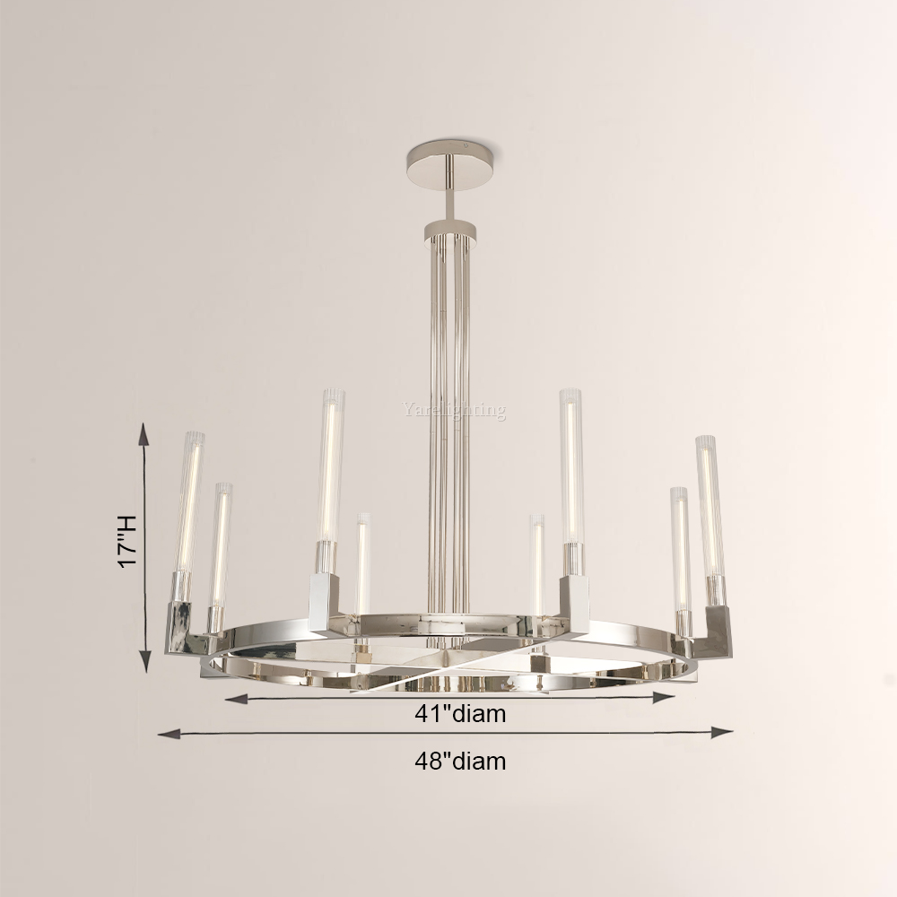 Aurora Cannel Candlestick Round Chandelier 36"