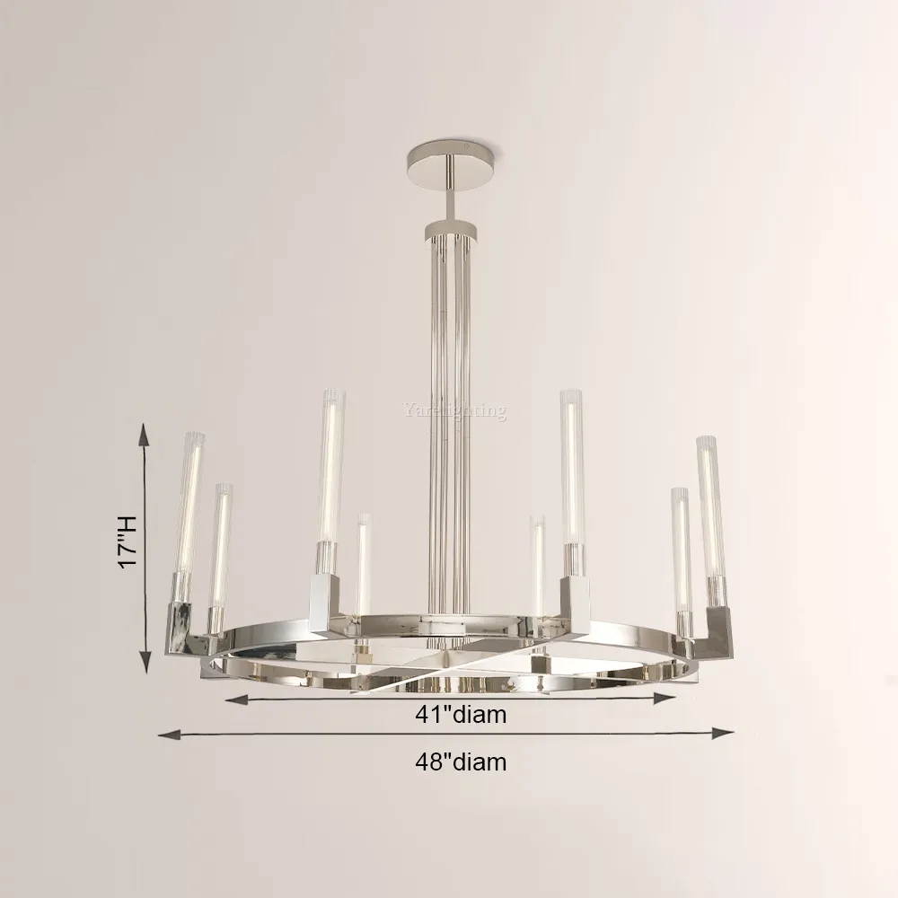 Aurora Cannel Candlestick Round Chandelier 36"