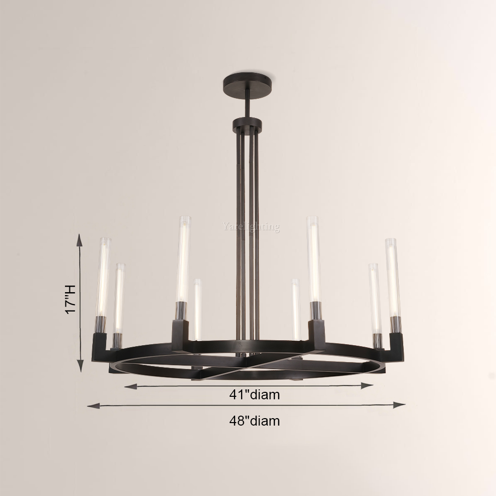 Aurora Cannel Candlestick Round Chandelier 36"