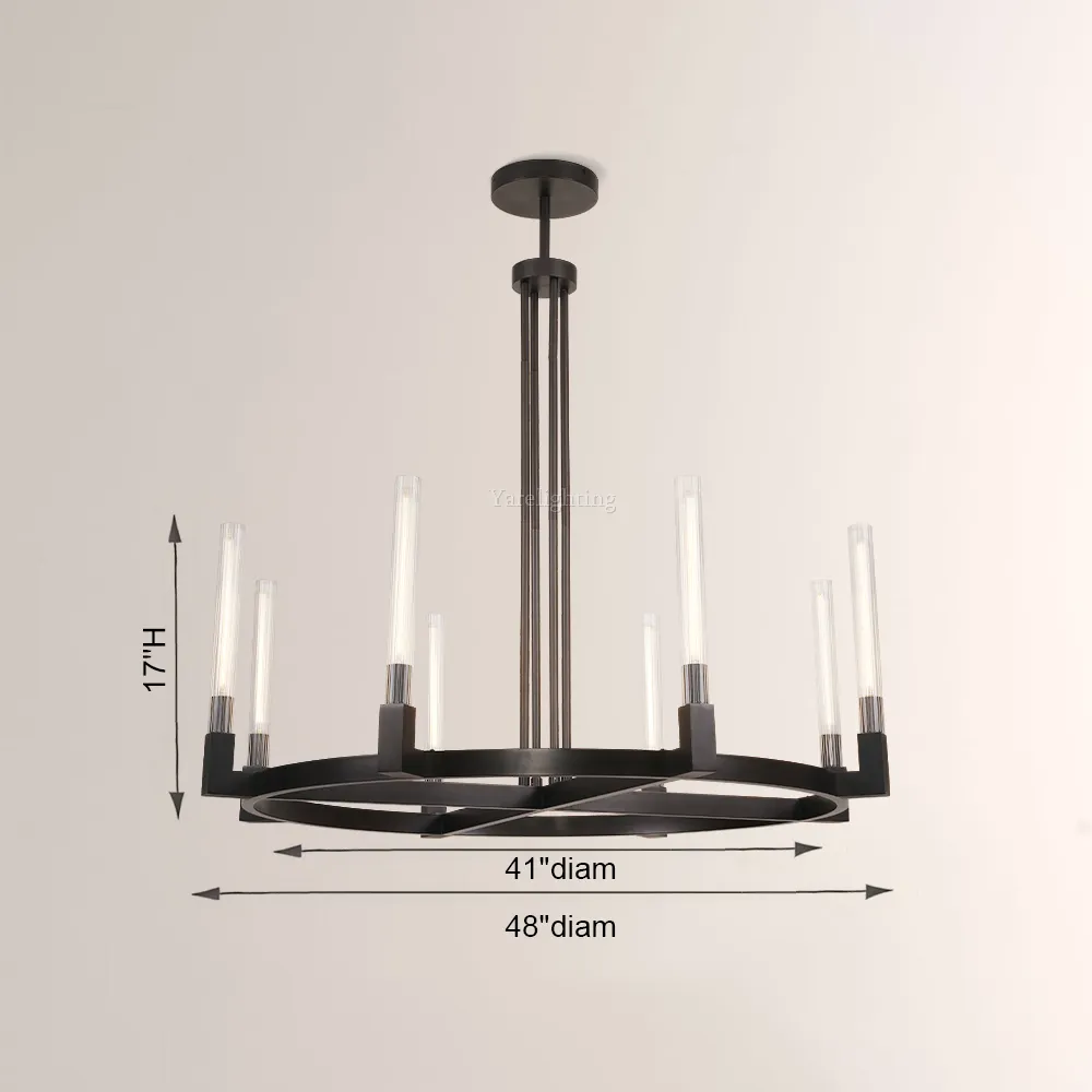 Aurora Cannel Candlestick Round Chandelier 36"