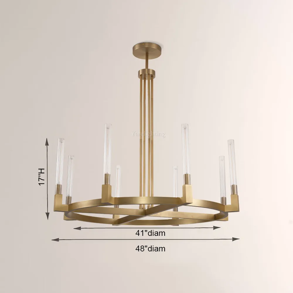 Aurora Cannel Candlestick Round Chandelier 36"