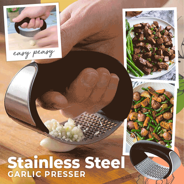 (Summer Hot Sale - Special Offer Now) Stainless Steel Garlic Presser 🍛BUY 1 GET 1 FREE NOW🍛