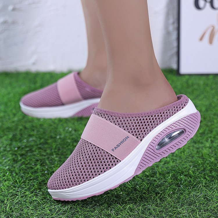 WOMEN'S BREATHABLE LIGHTWEIGHT AIR CUSHION SLIP-ON WALKING SLIPPERS