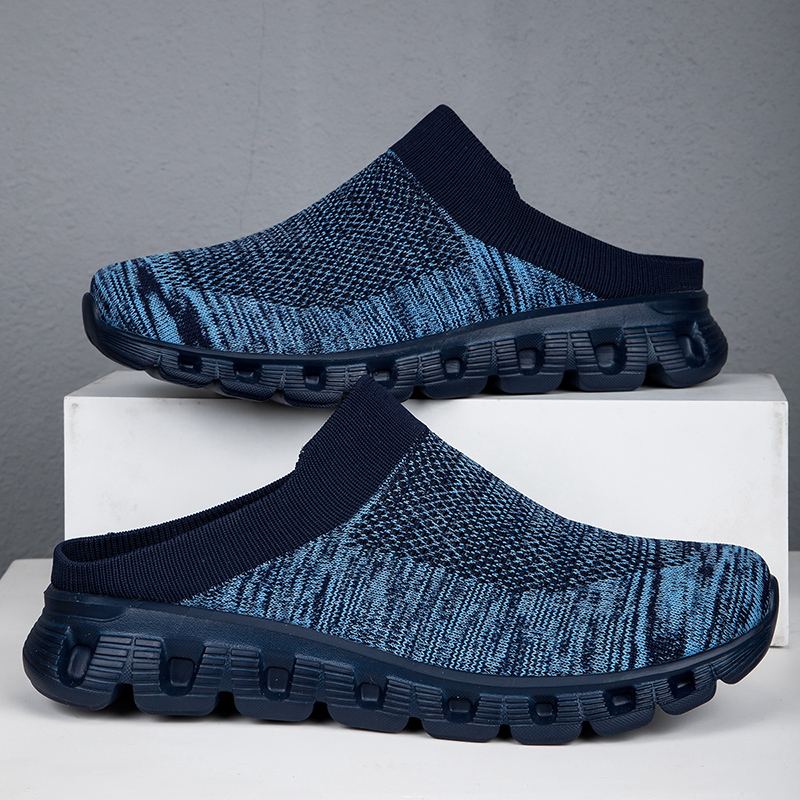 MEN'S SUMMER CASUAL FLYING WOVEN BREATHABLE HALF SLIPPERS