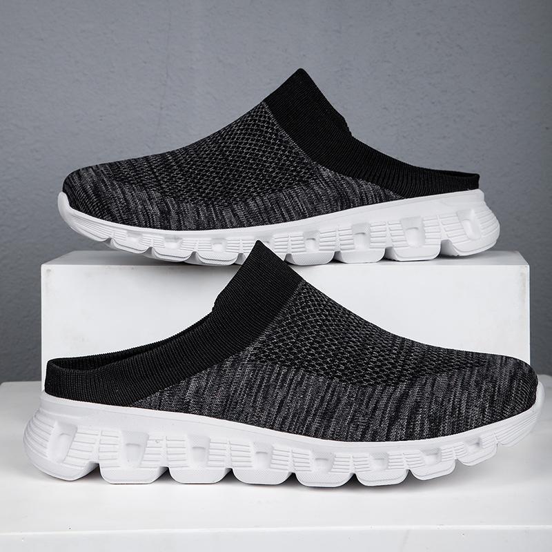 MEN'S SUMMER CASUAL FLYING WOVEN BREATHABLE HALF SLIPPERS