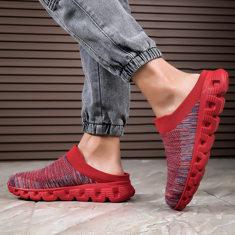 MEN'S SUMMER CASUAL FLYING WOVEN BREATHABLE HALF SLIPPERS