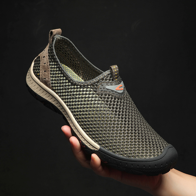 MEN'S SUMMER BREATHABLE MESH HOLLOW SLIP-ON SNEAKERS