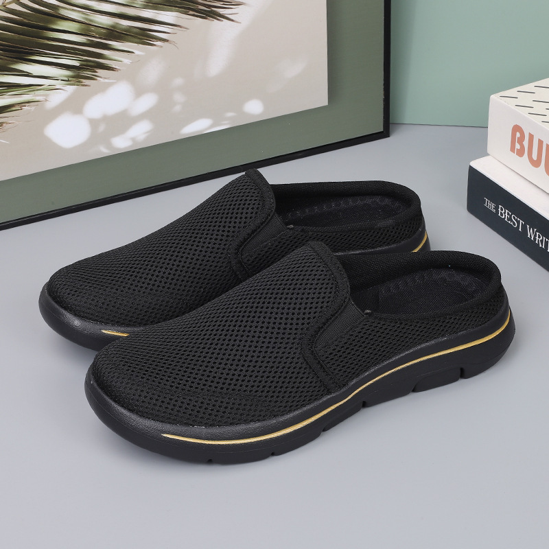 MEN'S MESH SOFT SOLE BREATHABLE CASUAL HALF SLIPPERS