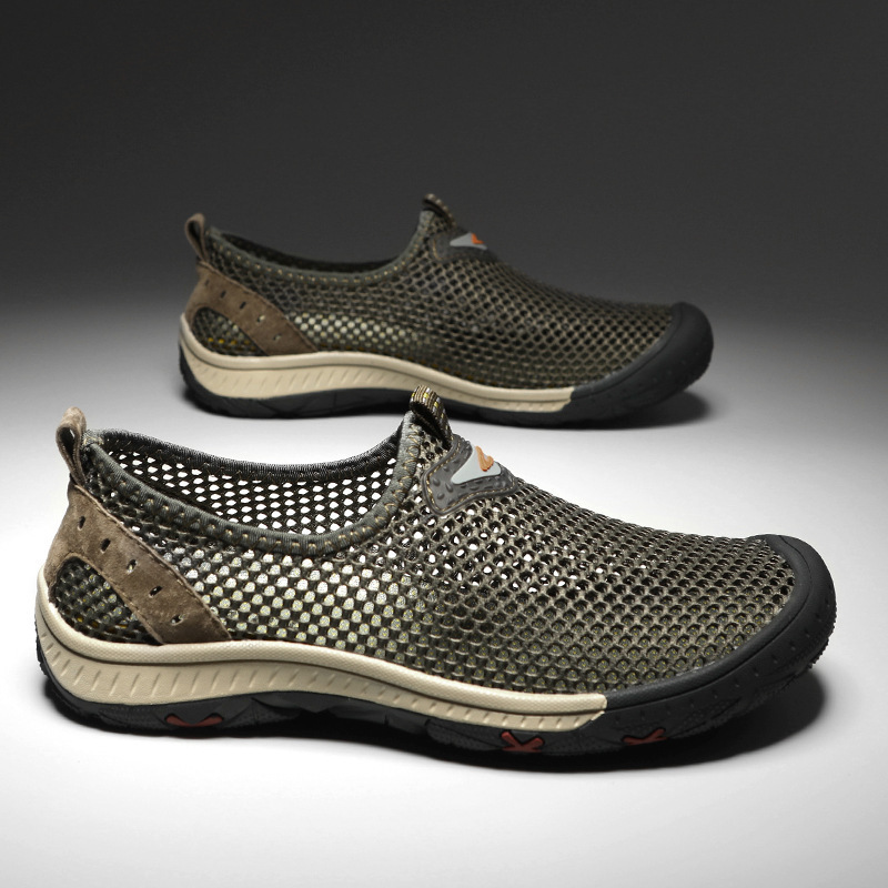 MEN'S SUMMER BREATHABLE MESH HOLLOW SLIP-ON SNEAKERS