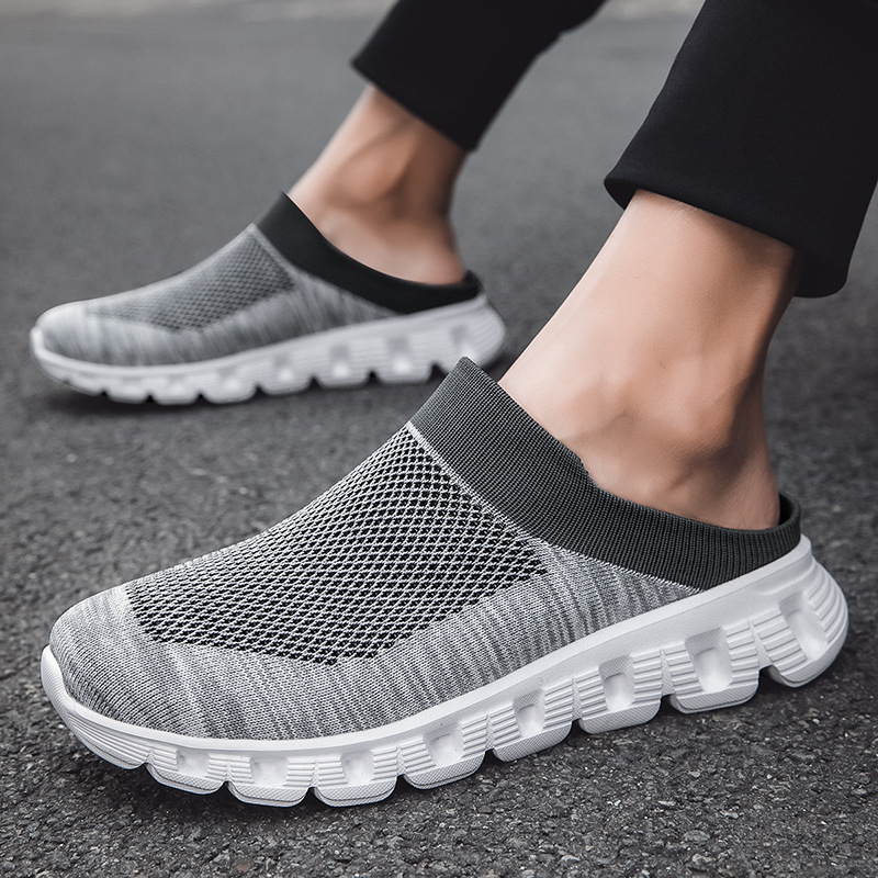 MEN'S SUMMER CASUAL FLYING WOVEN BREATHABLE HALF SLIPPERS