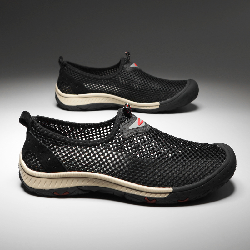 MEN'S SUMMER BREATHABLE MESH HOLLOW SLIP-ON SNEAKERS