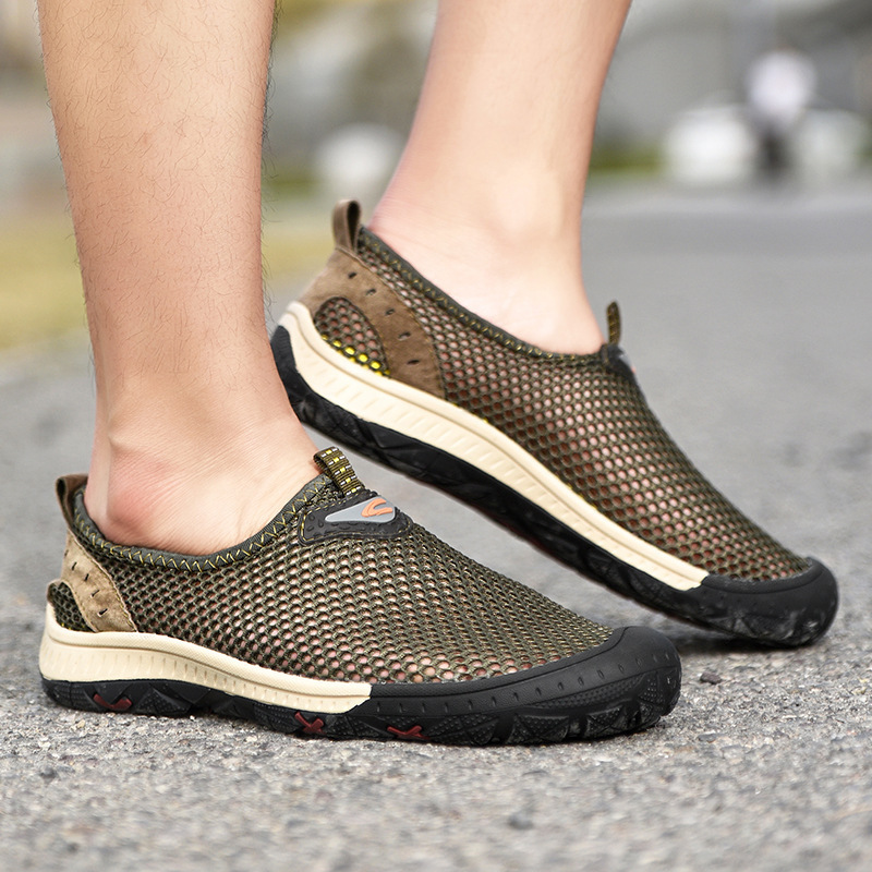 MEN'S SUMMER BREATHABLE MESH HOLLOW SLIP-ON SNEAKERS