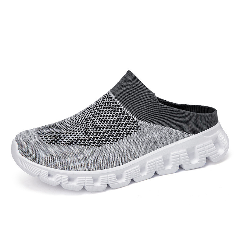 MEN'S SUMMER CASUAL FLYING WOVEN BREATHABLE HALF SLIPPERS