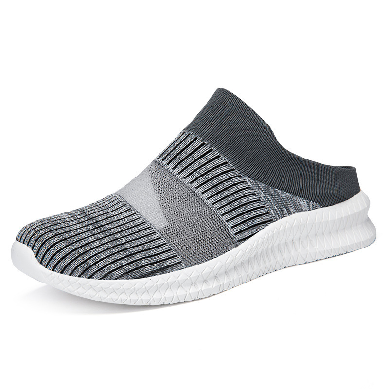 FLYKNIT MESH SLIP-ON BREATHABLE HALF-SLIP SNEAKERS