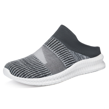 FLYKNIT MESH SLIP-ON BREATHABLE HALF-SLIP SNEAKERS