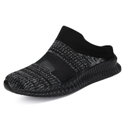 FLYKNIT MESH SLIP-ON BREATHABLE HALF-SLIP SNEAKERS