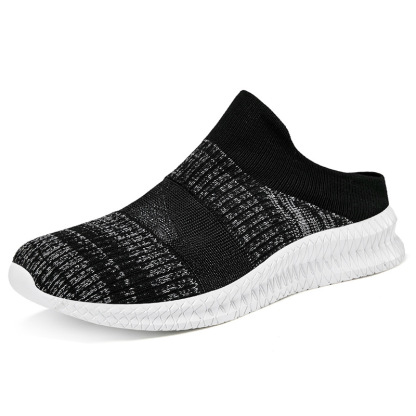 FLYKNIT MESH SLIP-ON BREATHABLE HALF-SLIP SNEAKERS