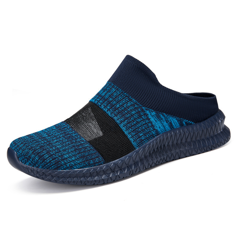 FLYKNIT MESH SLIP-ON BREATHABLE HALF-SLIP SNEAKERS