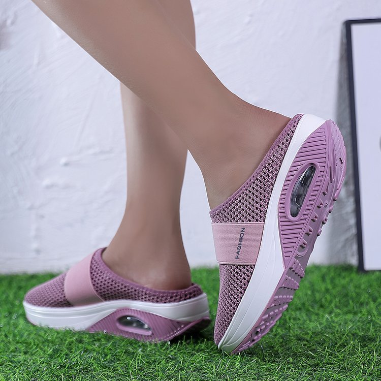 WOMEN'S BREATHABLE LIGHTWEIGHT AIR CUSHION SLIP-ON WALKING SLIPPERS