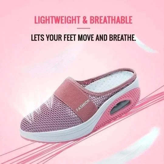 WOMEN'S BREATHABLE LIGHTWEIGHT AIR CUSHION SLIP-ON WALKING SLIPPERS