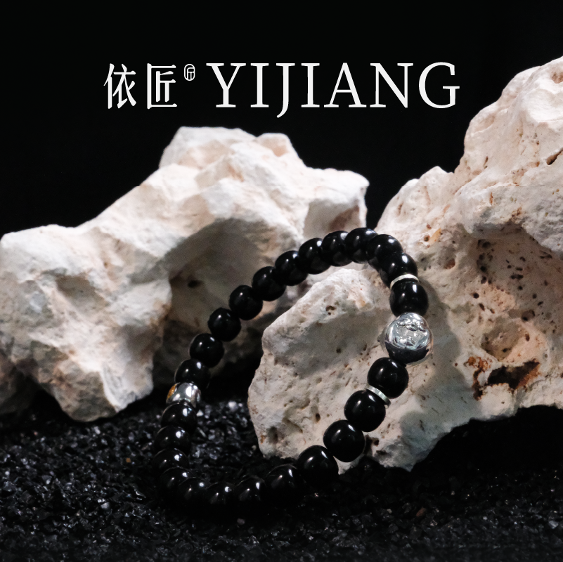 Maitreya silver beads - Coconut Palm Bead Bracelet - S925 Silver - Crafted by YiJiang - Chinese Artistry
