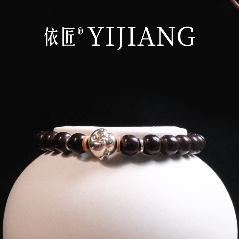 Maitreya - Coconut Palm Bead Bracelet - S925 Silver - Crafted by YiJiang - Chinese Artistry