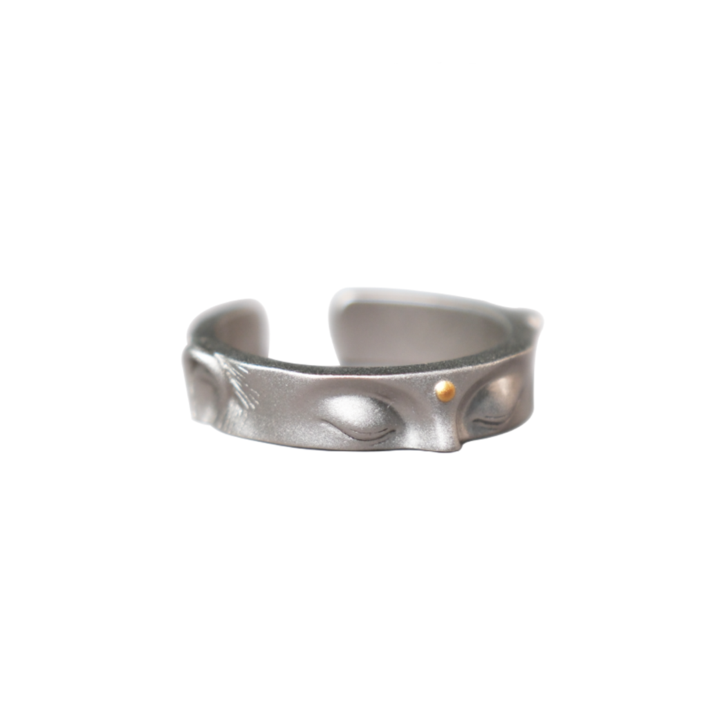 Meditate-silver ring - S925 Silver - Crafted by YiJiang - Chinese Artistry