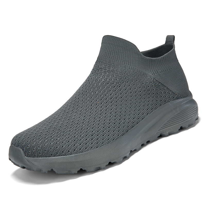 FASHION BREATHABLE FLYING KNIT CASUAL SOCKS SLIP-ON SHOES